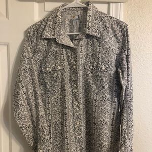 Men’s Western pearl snap shirt. Panhandle Slim. Large vintage retro